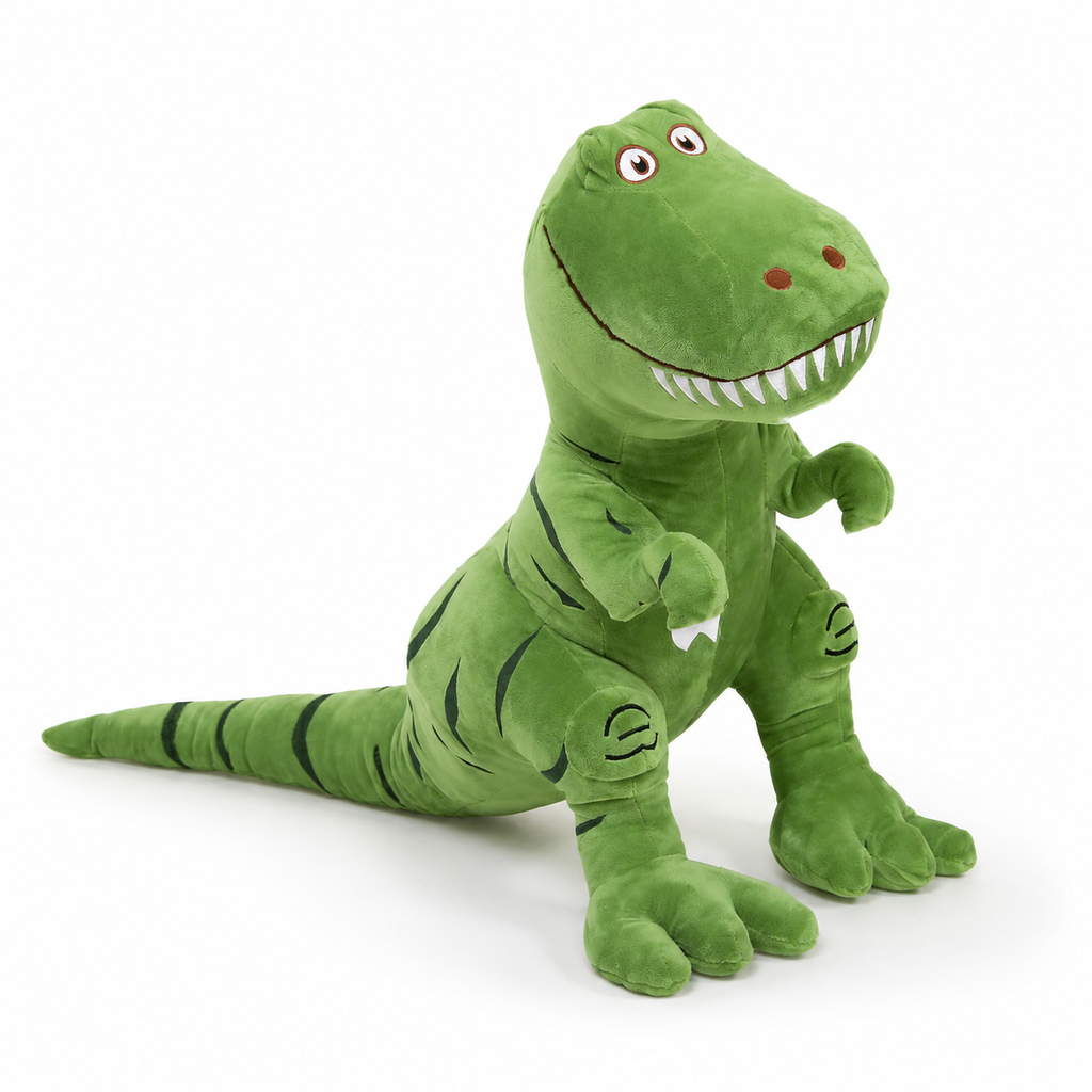 Schattige groene tyrannosaurus T-Rex knuffel