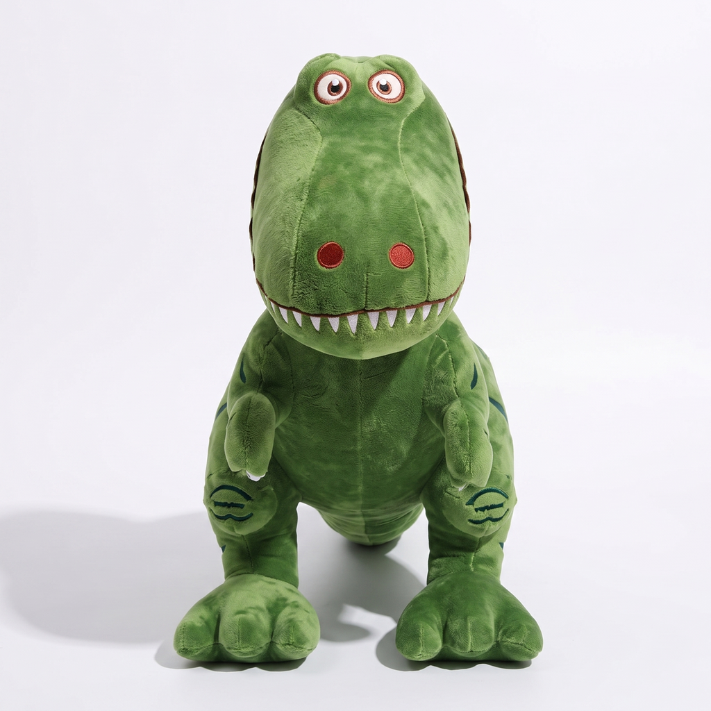 Schattige groene tyrannosaurus T-Rex knuffel