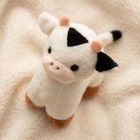 Baby koe knuffel wit en zwart