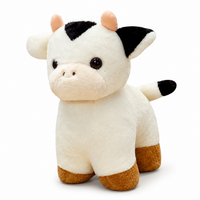 Baby koe knuffel wit en zwart