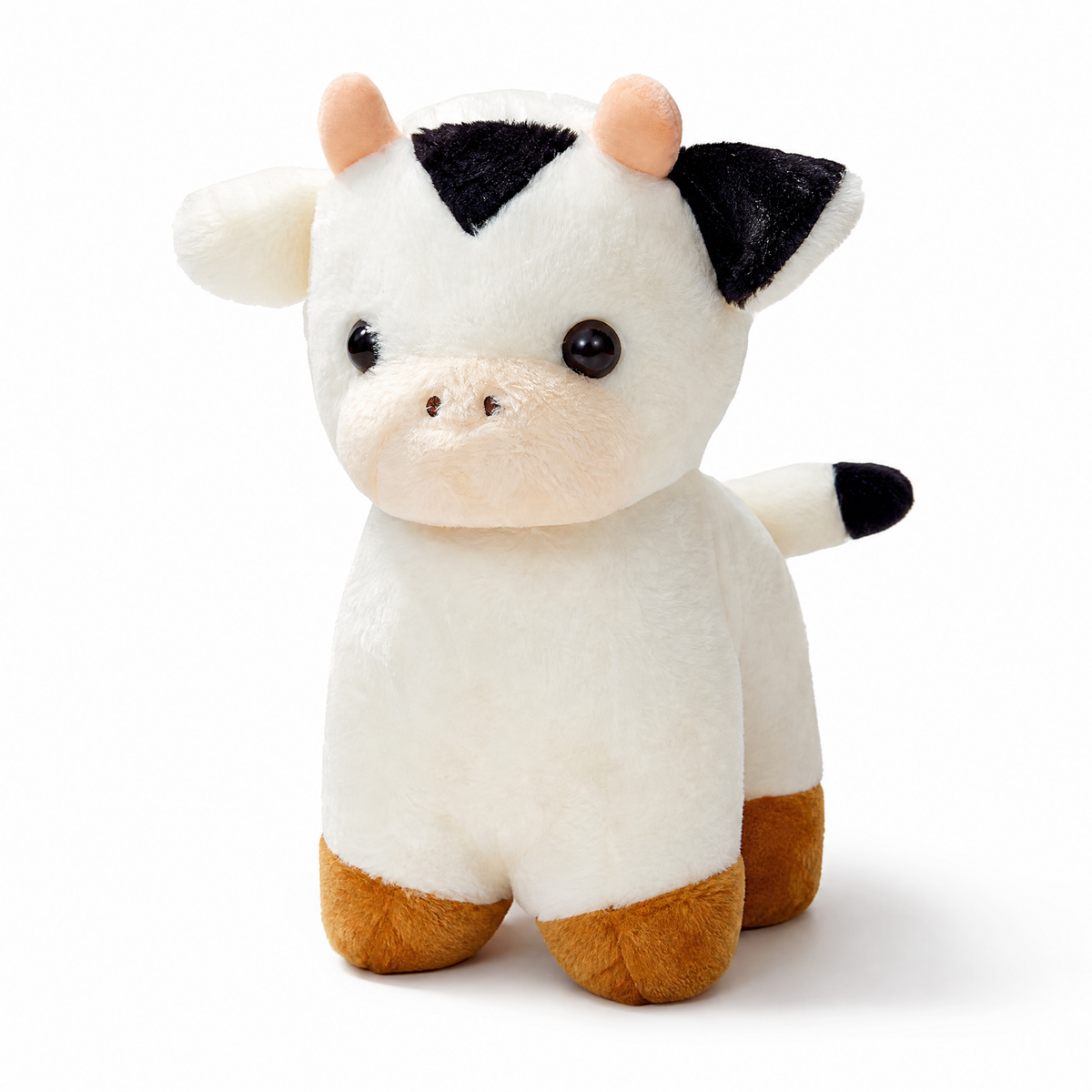 Baby koe knuffel wit en zwart