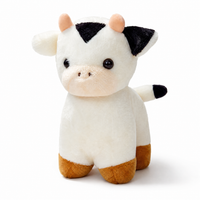Baby koe knuffel wit en zwart
