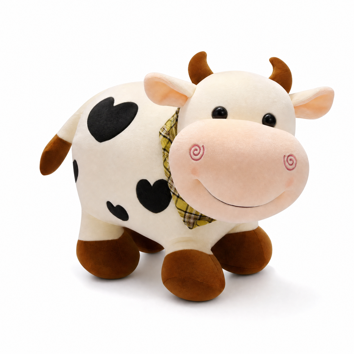 Koe knuffel met hartjesmotief