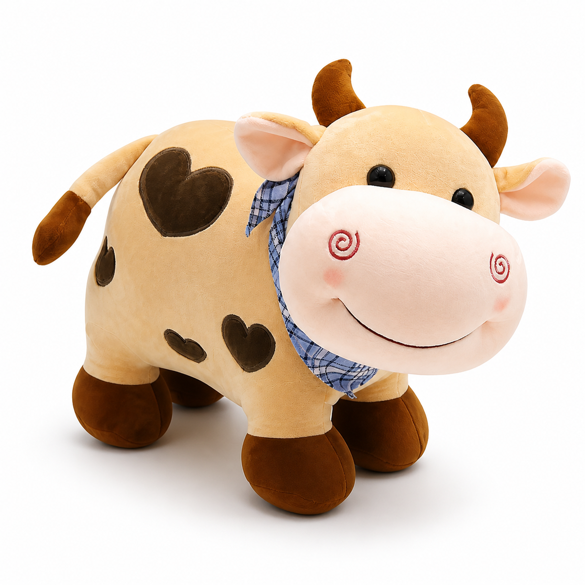 Koe knuffel met hartjesmotief