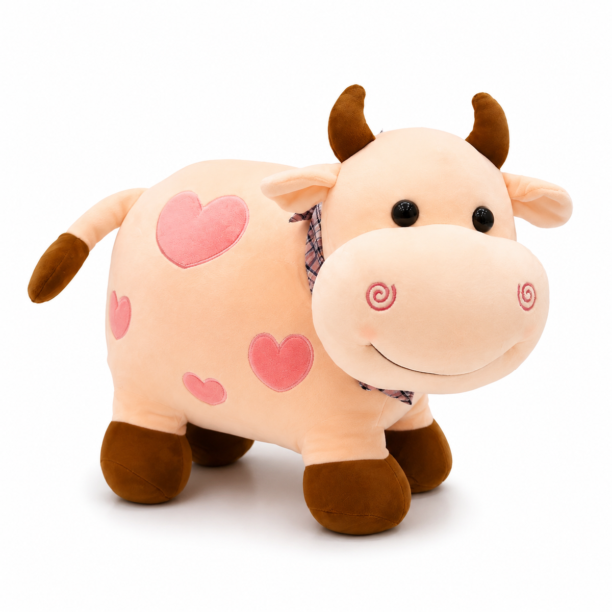Koe knuffel met hartjesmotief