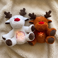 Ademende kerst rendier knuffel nachtlampje
