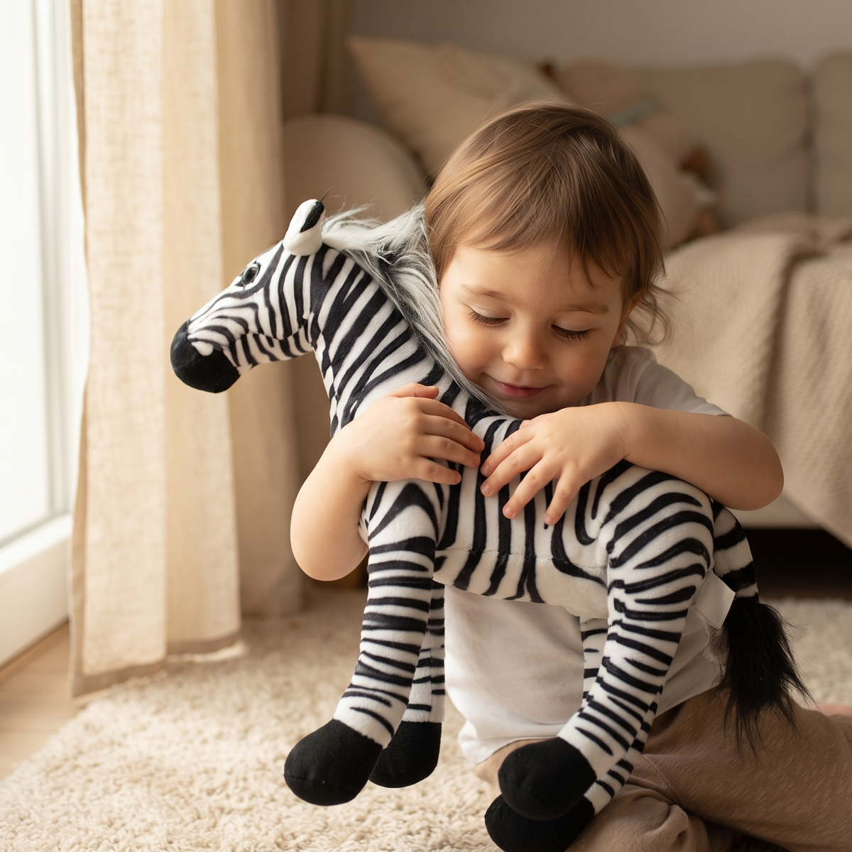 Realistische zebra knuffel 30 cm
