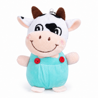 Koe sleutelhanger knuffel 10 cm