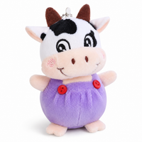 Koe sleutelhanger knuffel 10 cm