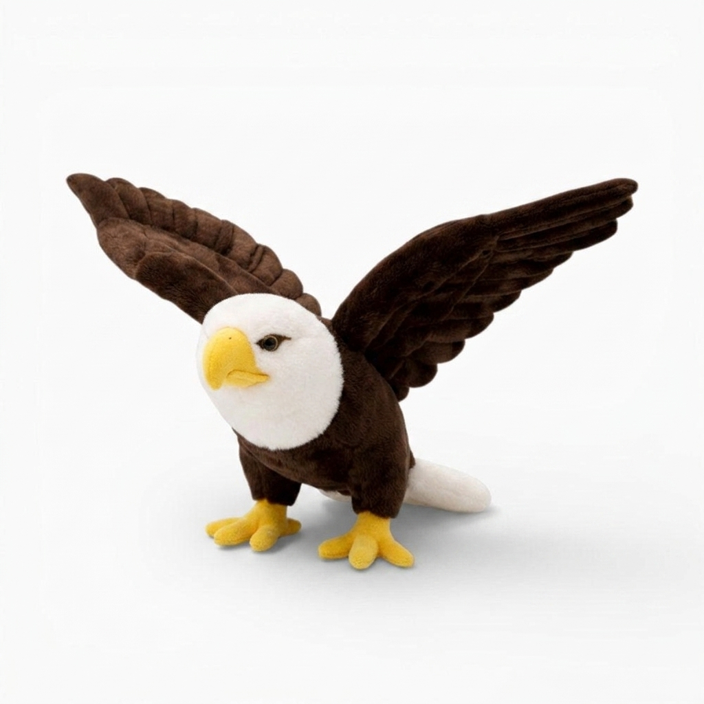 Realistische adelaar knuffel met gespreide vleugels