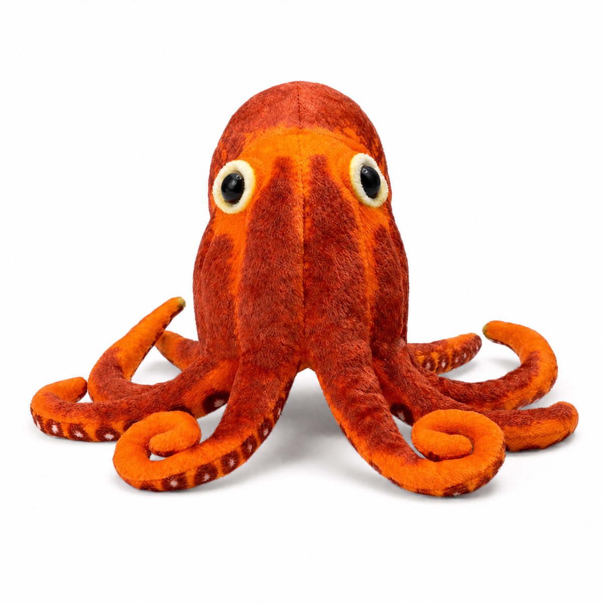 Realistische oranje octopus knuffel met tentakels