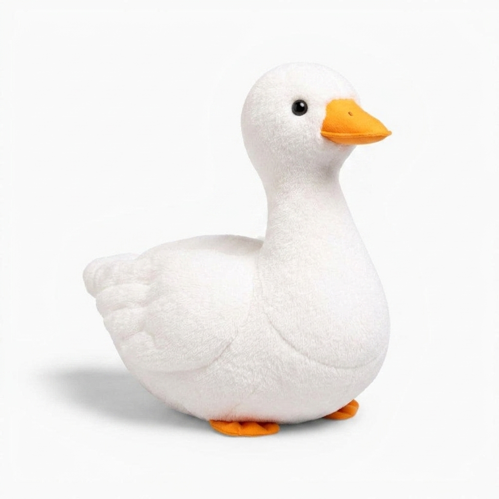 Realistische witte eend knuffel