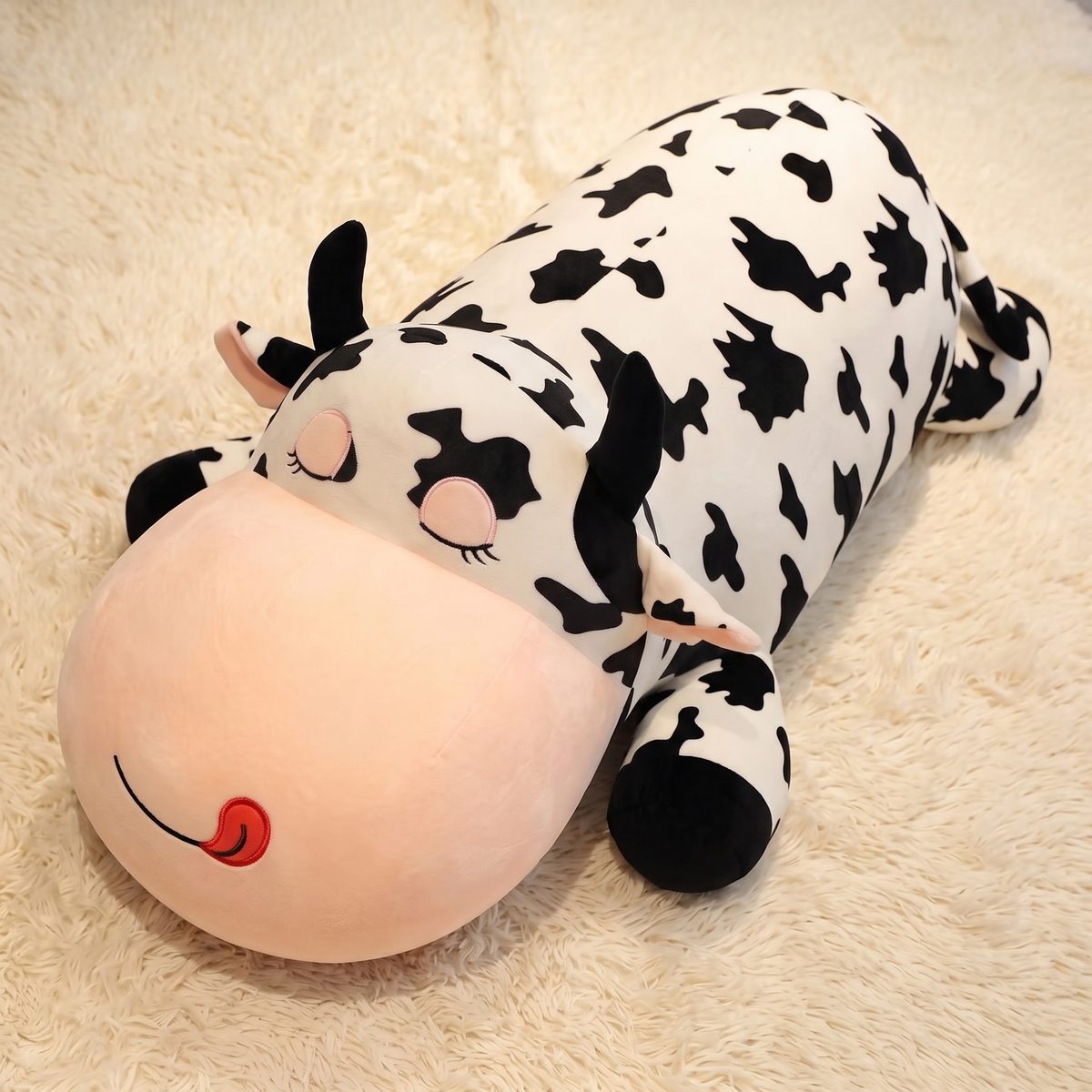 Reusachtige liggende koe knuffel Plushie Planet