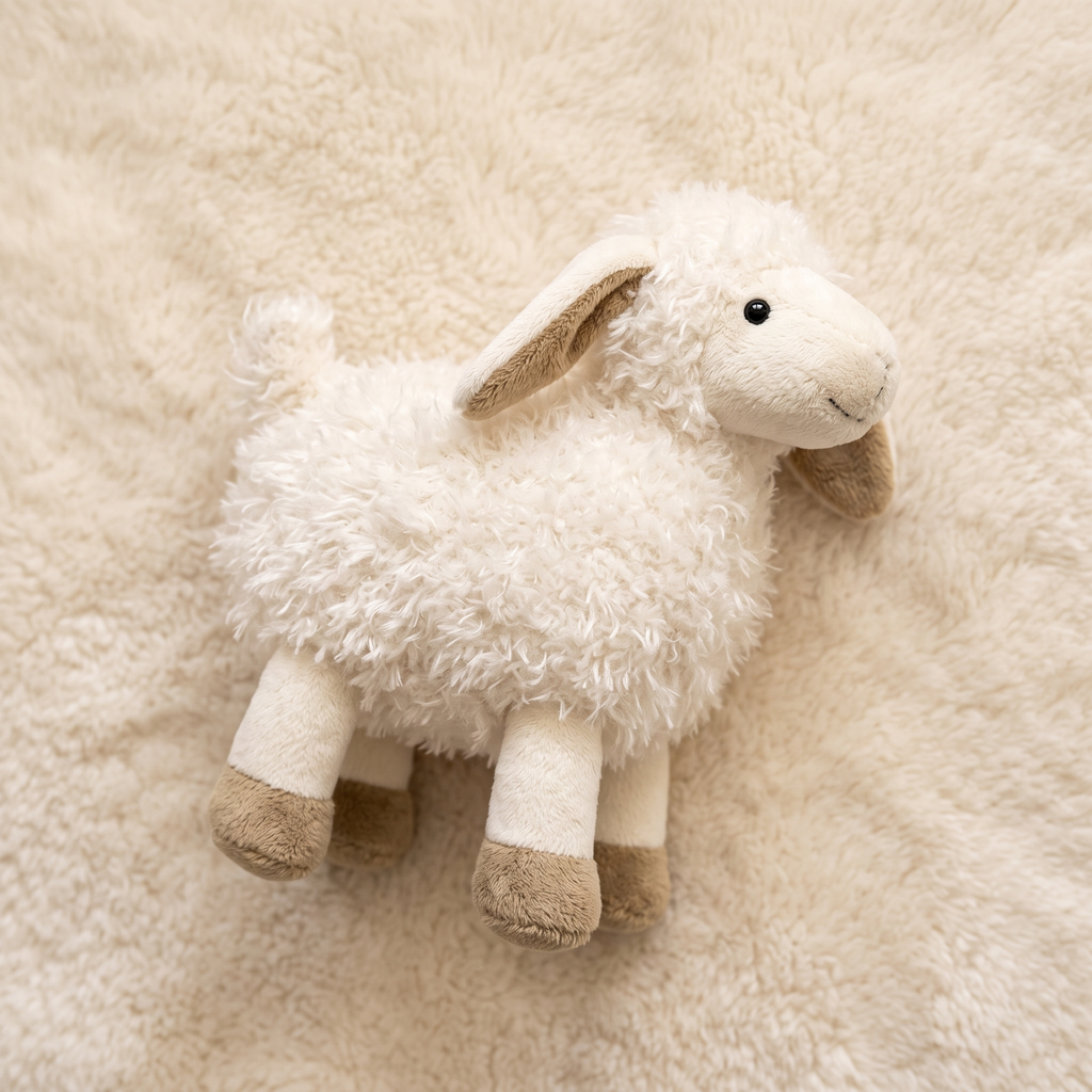 Wit schaap knuffel met lange oren