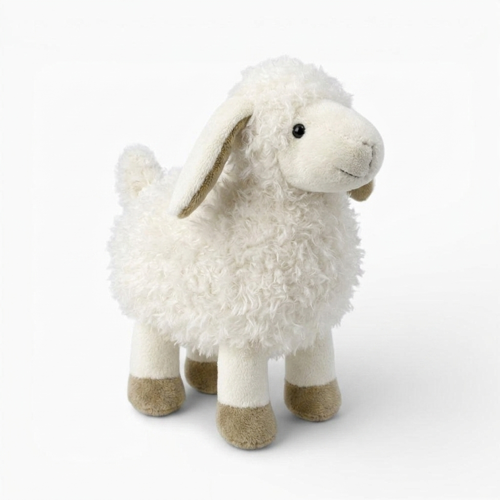 Wit schaap knuffel met lange oren