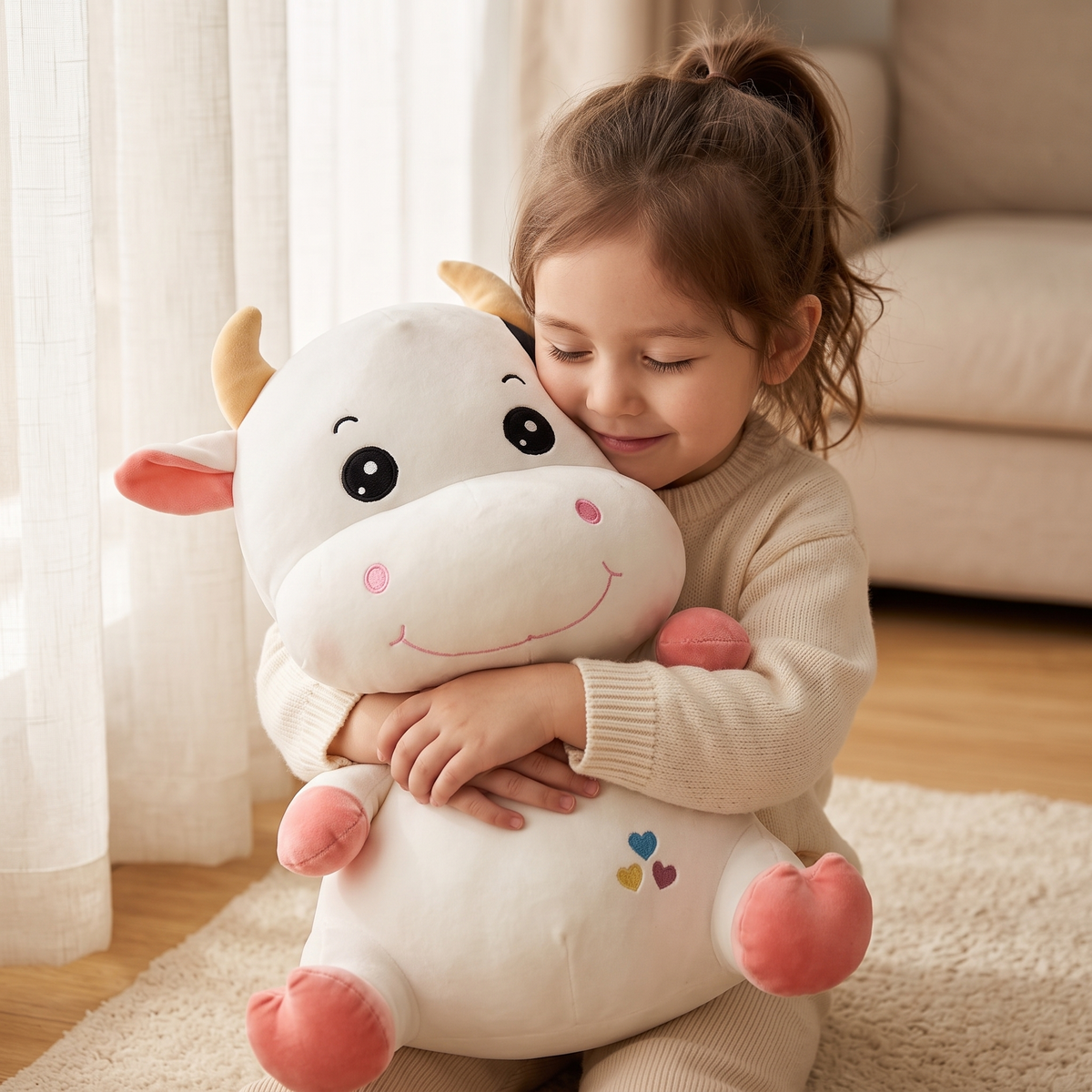 Schattige koe knuffel van zacht katoen Plushie Planet