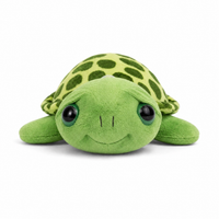 Schildpad knuffel met grote groene ogen