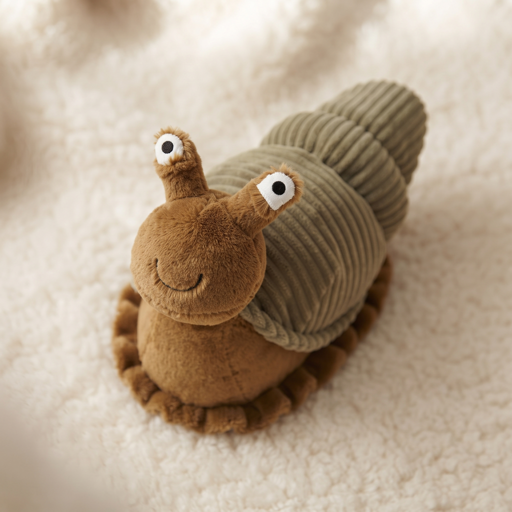 Zachte ribfluwelen slak knuffel