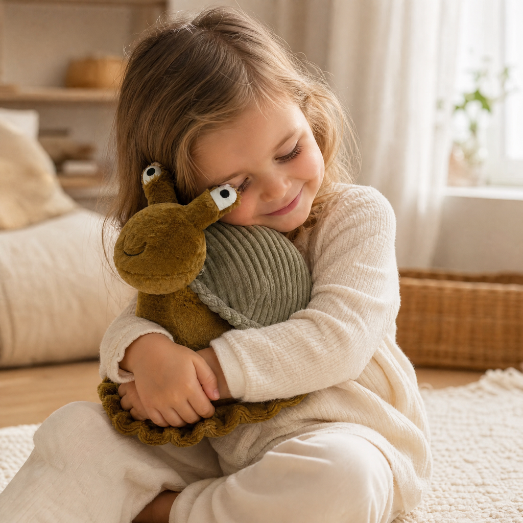 Zachte ribfluwelen slak knuffel