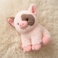Roze varken knuffel met bruine vlek