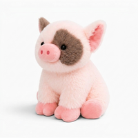 Roze varken knuffel met bruine vlek