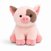 Roze varken knuffel met bruine vlek
