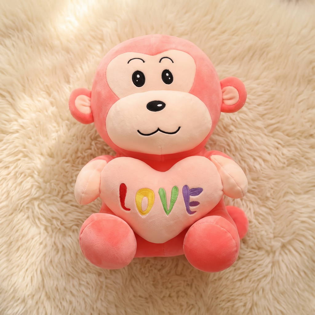 Aap knuffel met hart Love
