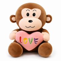 Aap knuffel met hart Love