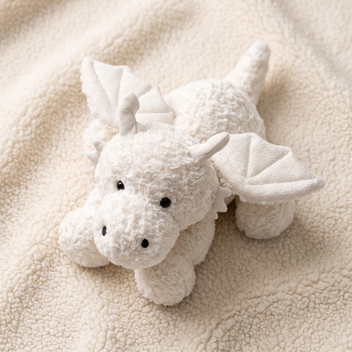 Witte draak knuffel met vleugels
