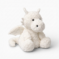 Witte draak knuffel met vleugels
