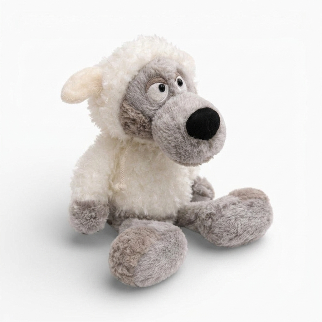Grappige wolf in schaapskleren knuffel