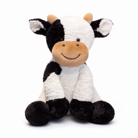 Zachte koe knuffel zwart en wit Plushie Planet