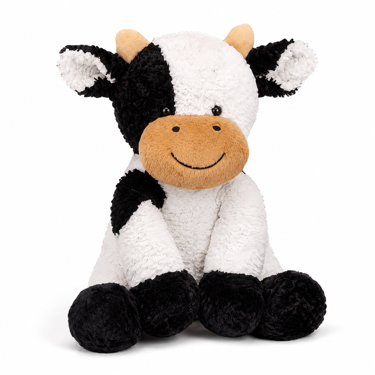 Zachte koe knuffel zwart en wit Plushie Planet